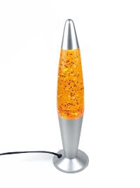Лава лампа оранжевая с блестками, 40 см