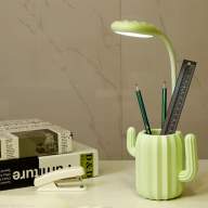 Настольная портативная светодиодная лампа-органайзер &quot;Кактус&quot;, зелёный, с АКБ - Настольная портативная светодиодная лампа-органайзер "Кактус", зелёный, с АКБ