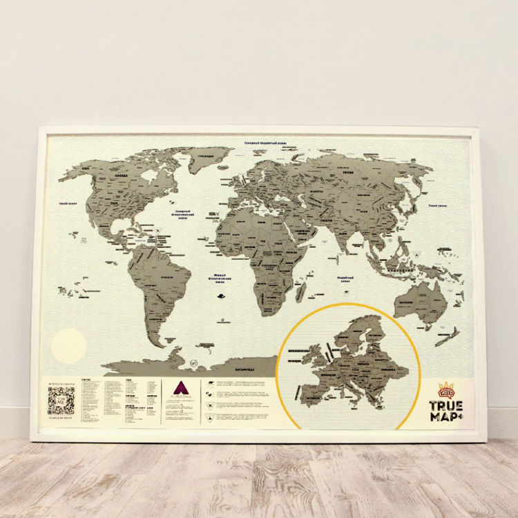  Стиральная карта мира с регионами РФ "True Map Plus"