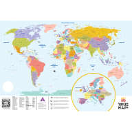  Стиральная карта мира с регионами РФ &quot;True Map Plus&quot; -  Стиральная карта мира с регионами РФ "True Map Plus"